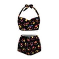 thumbnail image 1 of HUIACONG Dog Paws Cute Print Women Bikini Set Two Piece High Waisted Ruched Swimsuits Tummy Control Bathing Suit-S, 1 of 6