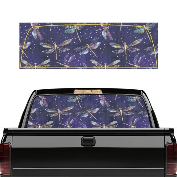 HUIACONG Dragonfly Back Window Decal Back Window Decals Trucks 66 x 22 inch Truck Rear Windows Perforated Decal Wrap Fit Most Pickup Trucks SUV Universal