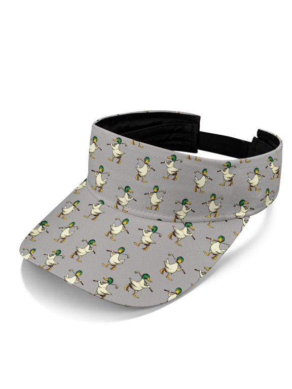 Duck Golf Visor Hat, Funny Mallard Golfer Sun Visor, Adjustable Sweat-Wicking Empty Top Cap for Golfers Casual Daily Wear