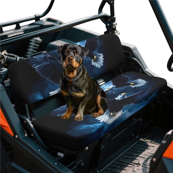 HUIACONG Eagles UTV Seat Covers Waterproof Polyester Breathable 4 Wheeler Seat Cover Non-Slip Soft for Kawasaki Mule 3010