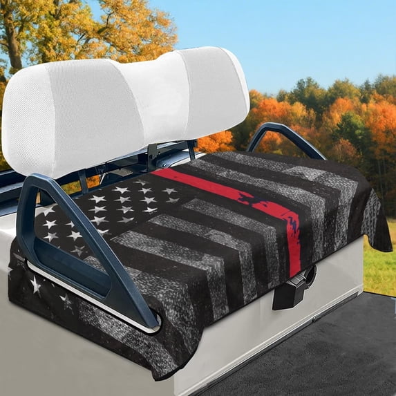 HUIACONG Firefighter Flag Golf Cart Covers Seat Non-Slip Breathable Golf Cart Seat Covers Two-Person Comfortable Portable Protection Interior Accessories For EZGO Yamaha Club Cars