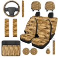 thumbnail image 1 of HUIACONG Fish Camouflage Pattern Car Seat Cover Set, with Steering Wheel Cover Key Ring, Compatible with Trucks Vehicles, 1 of 7