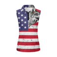 thumbnail image 1 of HUIACONG Flag Eagle Print Ladies Golf Shirts, Moisture Wicking Golf Vest Lightweight Half Zip Workout Tank Tops Zip Up, 1 of 7