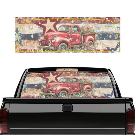HUIACONG Flag Truck Back Window Decal Rear Window Decals Trucks Easy to Install Pickup Truck Back Window Graphic Full Windows Coverage Suitable for Most Pickup Trucks