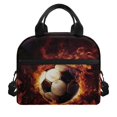thumbnail image 1 of HUIACONG Flames Football Durable Insulated Lunch Bag for Picnic Hiking, Practical Detachable Strap Insulated Lunch Tote, 1 of 10