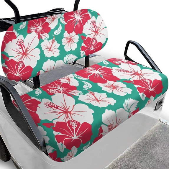 HUIACONG Floral and Leaf Design Golf Cart Seat Covers 2 Piece Breathable for Club Car Club Car Precedent Cart, Easy Installation Dress UP Golf Cart Seat Cover Towel Blanket Universal Fit