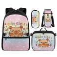 thumbnail image 1 of HUIACONG Flower Capybara Kids Backpack Set 4-IN-1 Ergonomic Spine Protecting for Boys Girls 8-12 Lightweight 300g Detachable Lunch Box Pencil Case Water Bottle Holder, 1 of 7