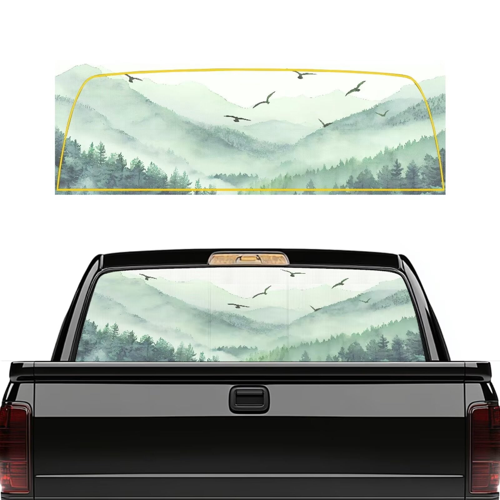 HUIACONG Forests Back Window Decals Mountain Trucks Rear Window Decal ...