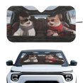 thumbnail image 1 of HUIACONG Funny Cats Print Interior Cooling Foldable Sunshade for Front Window Universal Reflect UV Sun and Heat UV Block Cover Windshield Sunshade, 1 of 7