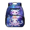 thumbnail image 1 of HUIACONG Galaxy Axolotl Octopus Print Kids School Backpack 13.5 Inch Lightweight Water Resistant Bookbag with Multi Pockets Breathable Adjustable Padded Straps for Girls Boys Ages 3-10 Travel, 1 of 7