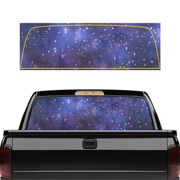 HUIACONG Galaxy Back Window Decals Trucks Rear Window Decal Truck Back Windows Perforated Decal Wrap 66 x 22 inch Easy to Install Fit Most Pickup Trucks SUV Universal