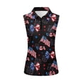 thumbnail image 1 of HUIACONG Golf Shirt with Patriotic Usa Pattern, Women's Sleeveless Golf Shirt for Running, Golf and 4th of July Outdoor Activities, 1 of 7