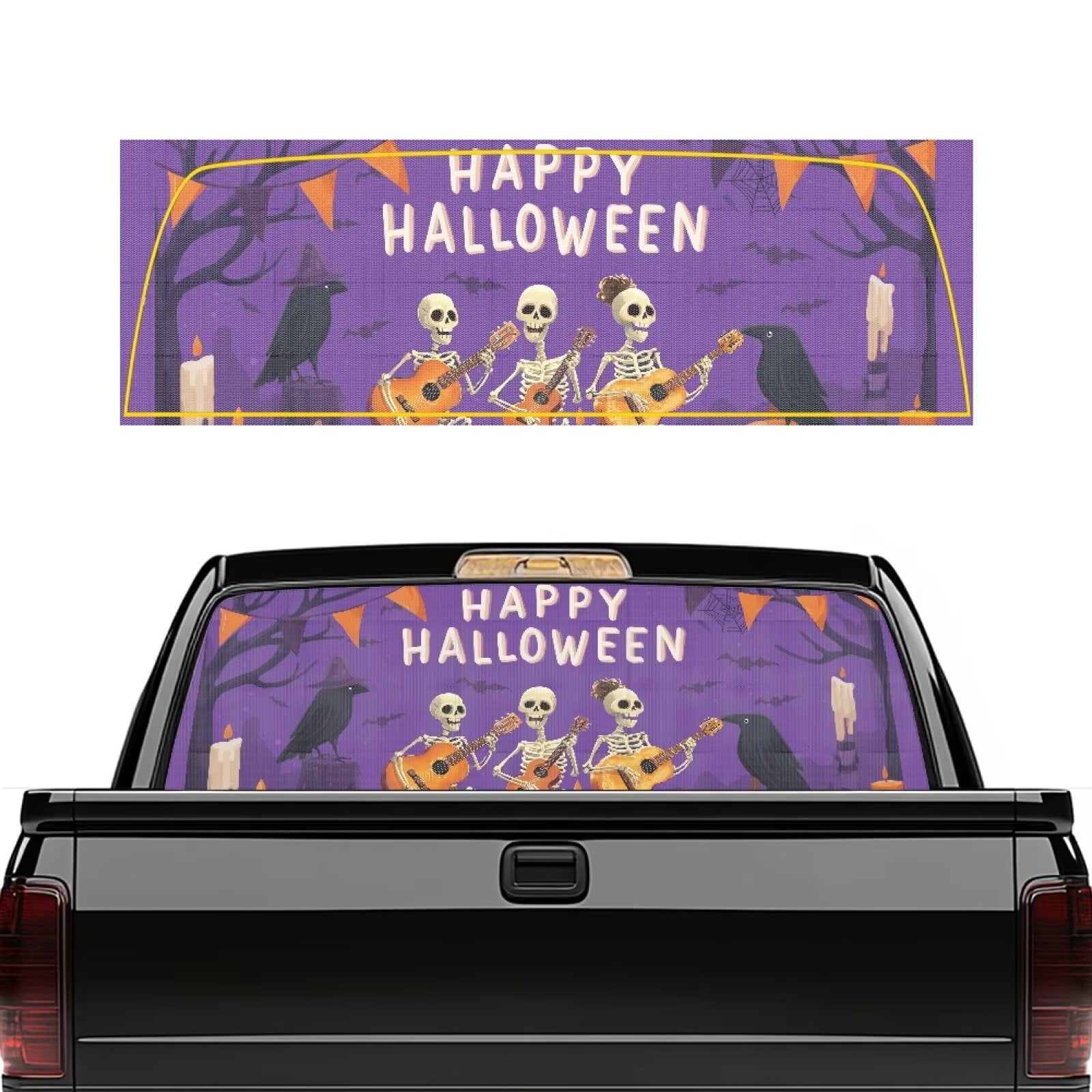 HUIACONG Halloween Cute Skull Rear Window Decals Trucks Back Window ...