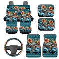 thumbnail image 1 of HUIACONG Hawaii Turtle Car Floor Mats for Women Steering Wheel Cover Car Accessories Interior Floor Covers for SUVs & Trucks Easy to Install Driver Seat, Passenger Seat and Rear Car Seat Covers Set, 1 of 8