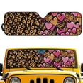 thumbnail image 1 of HUIACONG Heart Leopard Print Windshield Sun Shade for 2007-2023 Wrangler Rubicon Sahara TJ JK JKU 2 & 4 Door-Blocks UV Rays Sun Visor Protector,Car Sun Shade Keep Your Vehicle Cool, 1 of 6