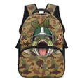 thumbnail image 1 of HUIACONG Helmet Bass Camo School Backpack for Boys Girls Ages 6-18 Water Resistant Multi Pocket Padded Adjustable Straps Large Capacity Bookbag for Elementary Middle High School Daily Use, 1 of 7