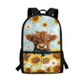 thumbnail image 1 of HUIACONG Highland Cow Sunflower School Backpack for Students Ages 6-18 Large Capacity Lightweight Water Resistant Durable Bookbag for Elementary Middle High School Daily Use, 1 of 6