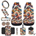 thumbnail image 1 of HUIACONG Hippie Flower Seat Covers for Car Steering Wheel Cover Armrest Cover Pad Seat Belt Pad Car Coasters Universal Fit Automotive Interior 12 Pieces Fit for Men Women, 1 of 6