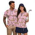 thumbnail image 1 of HUIACONG Hunting Camo Golf Shirts for Women Sleeveless Matching Golf Outfits for Couples Racerback 1/4 Zip Quick Dry Wrinkle Free Loose Fit Tops for Gym Yoga Running Sports Activities Pink Woman L, 1 of 7