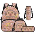 thumbnail image 1 of HUIACONG Kawaii Capybara Kids Backpack for Boys & Girls, Lightweight Daily Bookbag with Lunch Box, Pencil Case and Insulated Water Bottle Sleeve, Practical 4PCS Backpack Set for Students Ages 10-12, 1 of 7