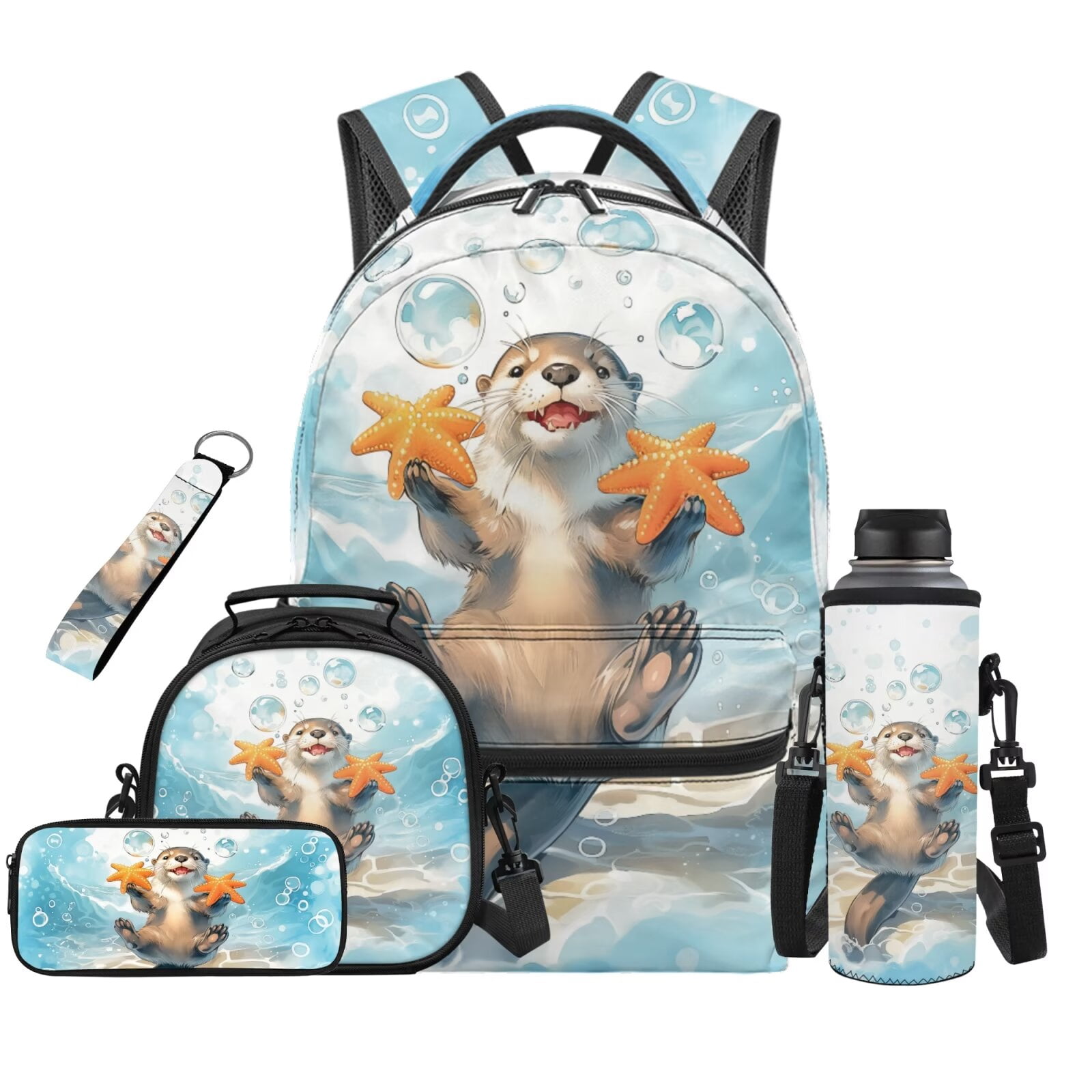 HUIACONG Kids Lightweight Backpack and Lunch Box Set 5Pcs, Cute Pink ...