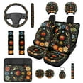 thumbnail image 1 of HUIACONG Ladybug Car Accessories Seat Covers Full Set with Steering Wheel Cover Armrest Cover Seatbelt Covers Headrest Covers Cup Holder Keychain 14 Pcs Universal Car Accessories Interior, 1 of 8