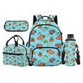 thumbnail image 1 of HUIACONG Lemon Capybara&nbsp;Kids Backpack Set 17 Inch, 4 Pcs Insulated Lunch Box, Pencil Case & Water Bottle Sleeve, Lightweight, for Elementary School, 1 of 7
