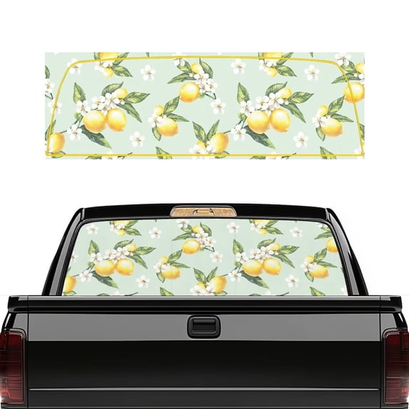 HUIACONG Lemon Pickup Car Window Stickers Flowers Rear Window Decal Full Window Coverage Truck Rear Windows Decals Perforated Windows Film Decal Suitable for Most Pickup Trucks