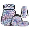 thumbnail image 1 of HUIACONG Leopard Axolotl Kids Backpack 4PCS Set for School, 17" Waterproof Bookbag with Lunch Box for Age 8-14, 1 of 7