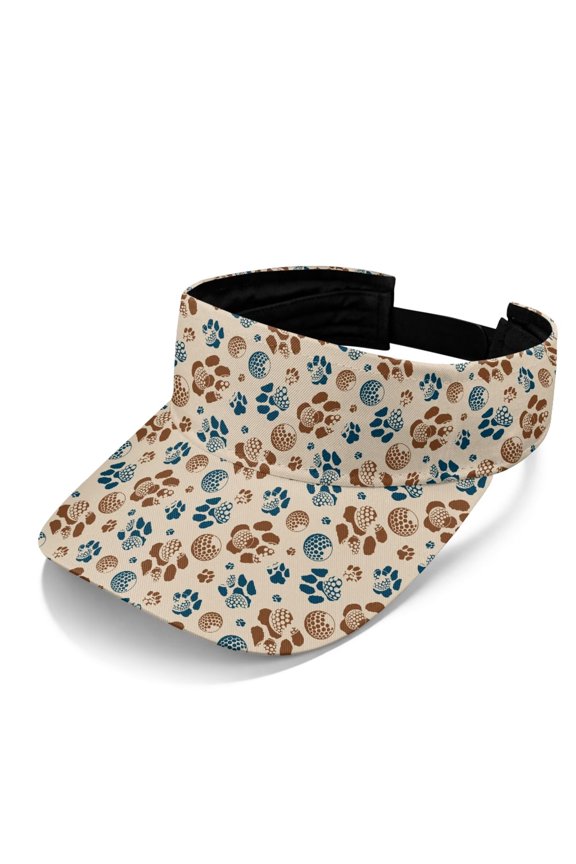 Leopard Print Golf Ball Visor Hat, Golf Pattern Sun Visor, Adjustable Lightweight Empty Top Cap for Golfers Casual Daily Wear