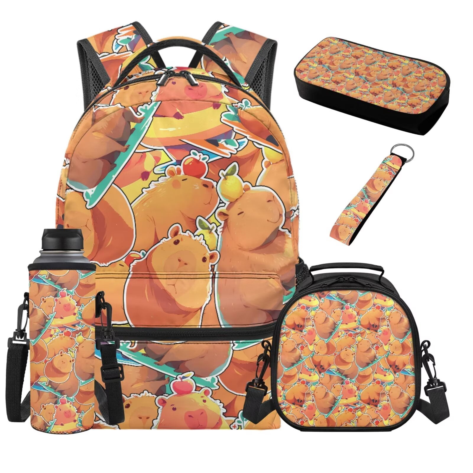 HUIACONG Lightweight 17 Inch School Backpack Set 5Pcs for Kids, Fruit ...