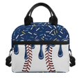 thumbnail image 1 of HUIACONG Lunch Bag with Baseball Drip Pattern, Aluminum Film Insulated Lunch Tote for School and Daily Use for Men and Students, 1 of 10