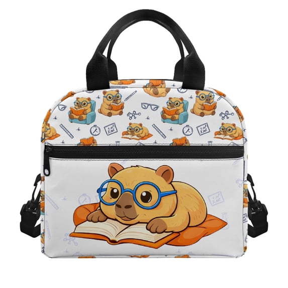 HUIACONG Lunch Bag with Cartoon Capybara Design, Aluminum Film Material Insulated Lunch Tote for Kids for School and Camping