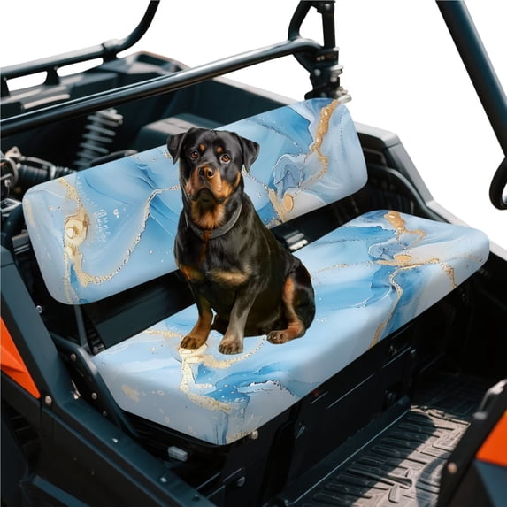 HUIACONG Marble Texture UTV Seat Covers Waterproof Polyester Breathable UTV Seat Covers Protector Non-Slip Soft for Kawasaki Mule 3010
