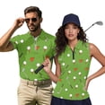thumbnail image 1 of HUIACONG Matching Golf Outfits for Couples Womens Sleeveless Golf Shirts Men Short Sleeve Collared Athletic Tops Quarter Zip Quick Dry Moisture Wicking Active Wear Green Woman S, 1 of 6