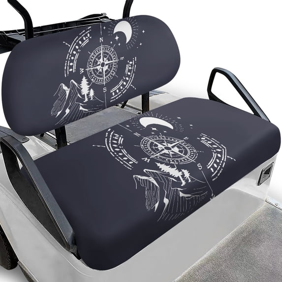 HUIACONG Moon Golf Cart Towel Blanket Lightweight for EZGO Club Car, Breathable Keeps Seats Clean and Comfortable Golf Cart Seat Covers No Need Detaching Armrests