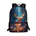 thumbnail image 1 of HUIACONG Moon Star Mushroom Print Backpack for Girls Boys for Students Ages 6-18 Large Capacity Water Resistant for Elementary Middle High School Back to School Daily Use, 1 of 6