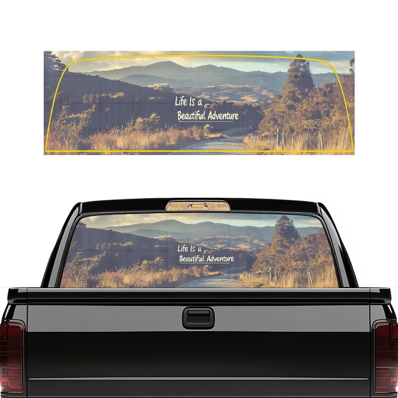 HUIACONG Mountain Pickup Car Window Stickers Forests Rear Window Decal ...