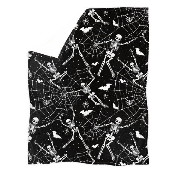 HUIACONG Non-Fading Coral Fleece Home Blanket for Travel Office Workplace, Polyester Soft Super Soft Coral Fleece Throw Blanket, Spider Web Pattern Design
