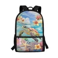 thumbnail image 1 of HUIACONG Ocean Turtle Floral School Backpack for Teen Boys Large Capacity Ergonomic Padded Shoulder Straps for Kids Ages 6‑18 Daily Use, 1 of 6
