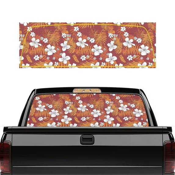 HUIACONG Palm Leaves Back Window Decals Floral Trucks Rear Window Decal Personalized Decoration Truck Rear Windows Perforated Decal Back Window Decals Stickers for Truck SUV