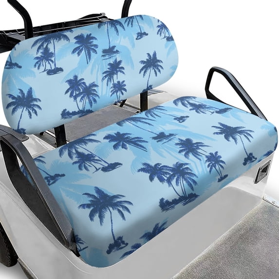 HUIACONG Palm Tree Sky Golf Cart Seat Covers 2 Pack, Cute Foldable Dustproof Golf Cart Seat Covers for EZGO TXT RXV Club Car DS