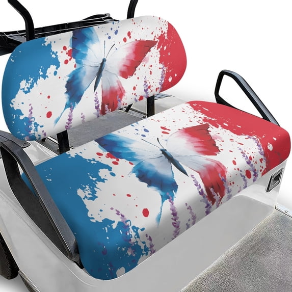 HUIACONG Patriotic Butterfly Washable Golf Cart Seat Covers Towel Blanket for Sports Outdoor, Golf Cart Seat Covers 2 Piece Soft and Comfortable