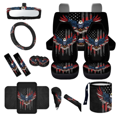 thumbnail image 1 of HUIACONG Patriotic Eagle Car Interior Accessory Kit, with Armrest Cover Car Armrest Cover Automotive Mirror Protector Steering Wheel Cover, 1 of 8