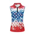 thumbnail image 1 of HUIACONG Patriotic Star Pattern Breathable Women's Golf Sleeveless Shirt, Anti Fade Half Zip Collared Sleeveless Shirts for Tennis Sports Running, 1 of 7