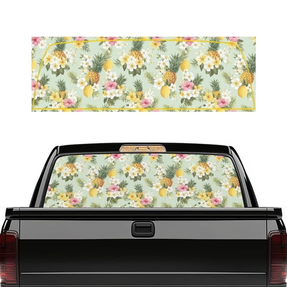 HUIACONG Pineapple Rear Window Decal Back Window Decals Flower Trucks Personalized Decoration Truck Rear Windows Perforated Decal Wrap 66 x 22 inch for Trucks SUV