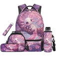 thumbnail image 1 of HUIACONG Pink Axolotl School Backpack and Lunch Box Set, 17 Inch Cute Kids School Bag, Whimsical Sweet Design for Little Girls, 1 of 7