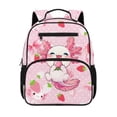 thumbnail image 1 of HUIACONG Pink Axolotl Strawberry 13.5 Inch School Backpack for Kids, Water Resistant Bookbag with Adjustable Breathable Padded Straps, Large Multi Pocket Bag for School Travel Daily Use, 1 of 7