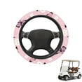 thumbnail image 1 of HUIACONG Pink Butterflies Golfs Cart Steering Wheel Covers 13-14 Inches Non-slip Golf Steering Wheel Protection Soft Comfortable Compatible with EZGO Yamaha Club Cars, 1 of 7