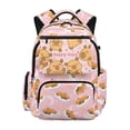 thumbnail image 1 of HUIACONG Pink Capybara Print School Backpack for Teens Kids Age 7-18 Multi Pockets Water Resistant Adjustable Cushioned Straps Lightweight Durable Bookbag for Daily Use Travel Camping, 1 of 7